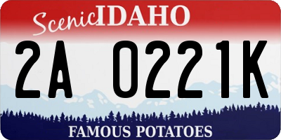 ID license plate 2A0221K