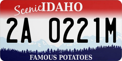ID license plate 2A0221M