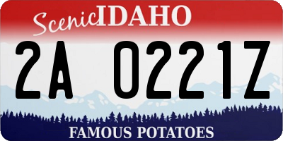 ID license plate 2A0221Z