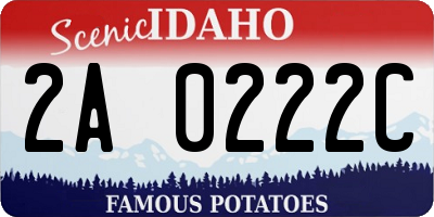 ID license plate 2A0222C