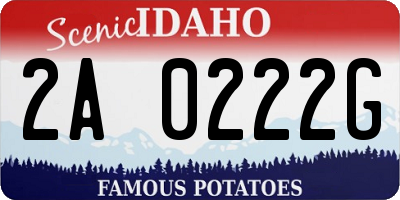 ID license plate 2A0222G