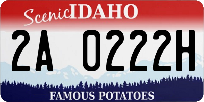 ID license plate 2A0222H