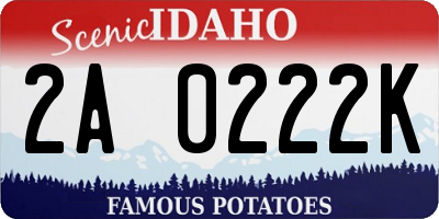 ID license plate 2A0222K