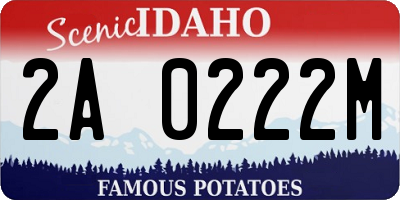 ID license plate 2A0222M