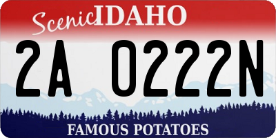 ID license plate 2A0222N