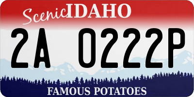 ID license plate 2A0222P