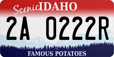 ID license plate 2A0222R