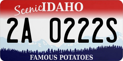 ID license plate 2A0222S