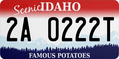 ID license plate 2A0222T