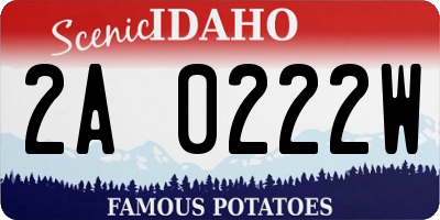 ID license plate 2A0222W