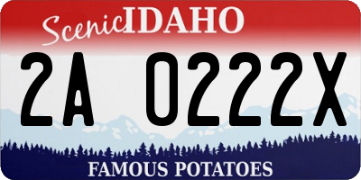 ID license plate 2A0222X
