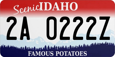 ID license plate 2A0222Z
