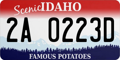 ID license plate 2A0223D