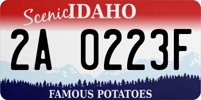ID license plate 2A0223F