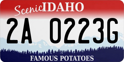 ID license plate 2A0223G