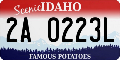 ID license plate 2A0223L