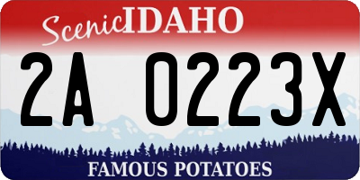 ID license plate 2A0223X