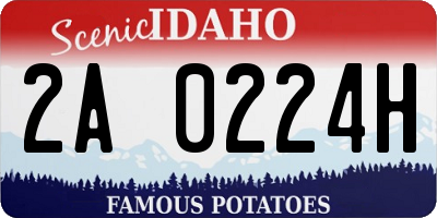 ID license plate 2A0224H