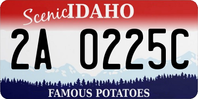 ID license plate 2A0225C
