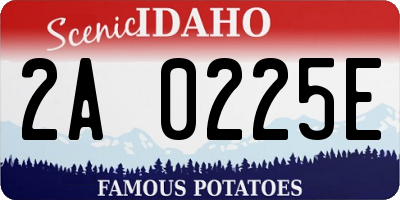 ID license plate 2A0225E