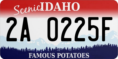 ID license plate 2A0225F