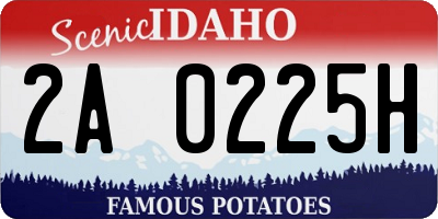 ID license plate 2A0225H