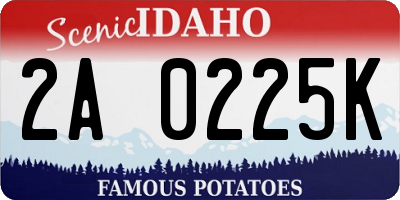 ID license plate 2A0225K