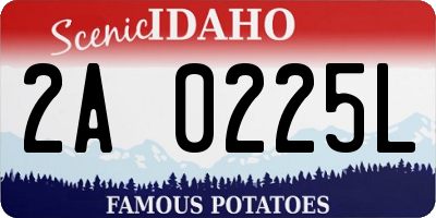 ID license plate 2A0225L