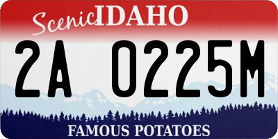 ID license plate 2A0225M