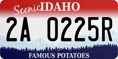 ID license plate 2A0225R