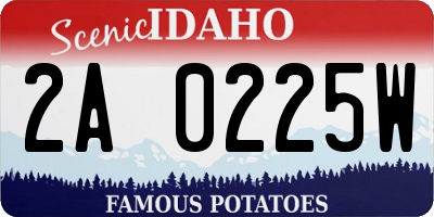 ID license plate 2A0225W