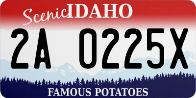 ID license plate 2A0225X