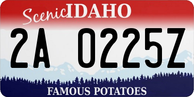 ID license plate 2A0225Z
