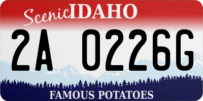 ID license plate 2A0226G
