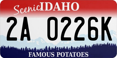 ID license plate 2A0226K