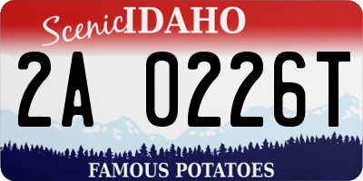 ID license plate 2A0226T