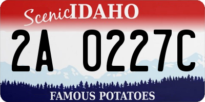 ID license plate 2A0227C