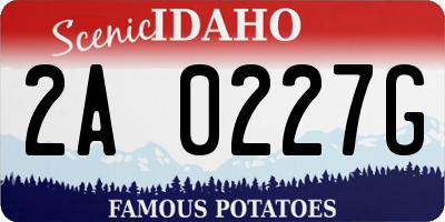ID license plate 2A0227G