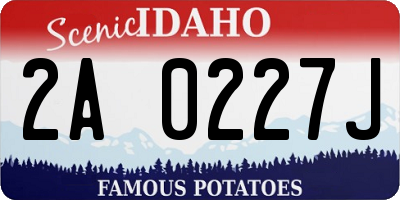 ID license plate 2A0227J