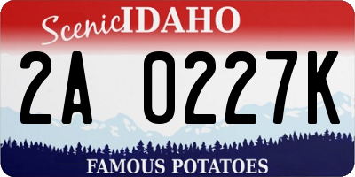 ID license plate 2A0227K