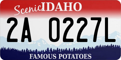 ID license plate 2A0227L
