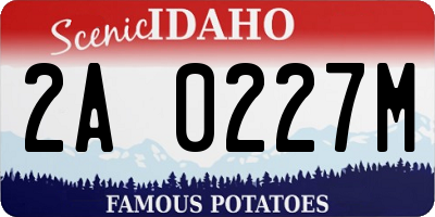 ID license plate 2A0227M