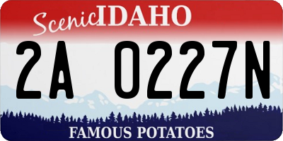 ID license plate 2A0227N