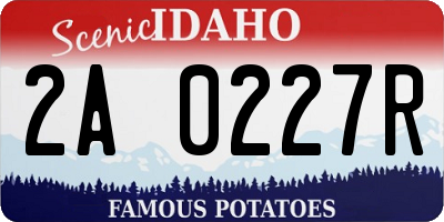 ID license plate 2A0227R
