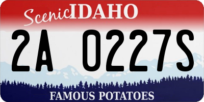 ID license plate 2A0227S