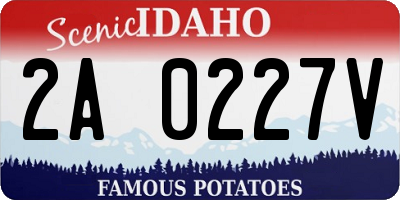 ID license plate 2A0227V