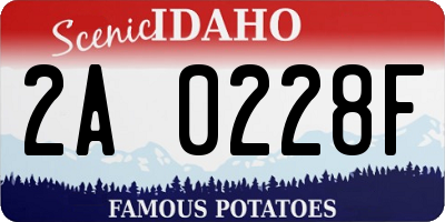ID license plate 2A0228F