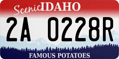 ID license plate 2A0228R