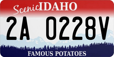 ID license plate 2A0228V