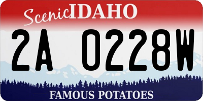 ID license plate 2A0228W